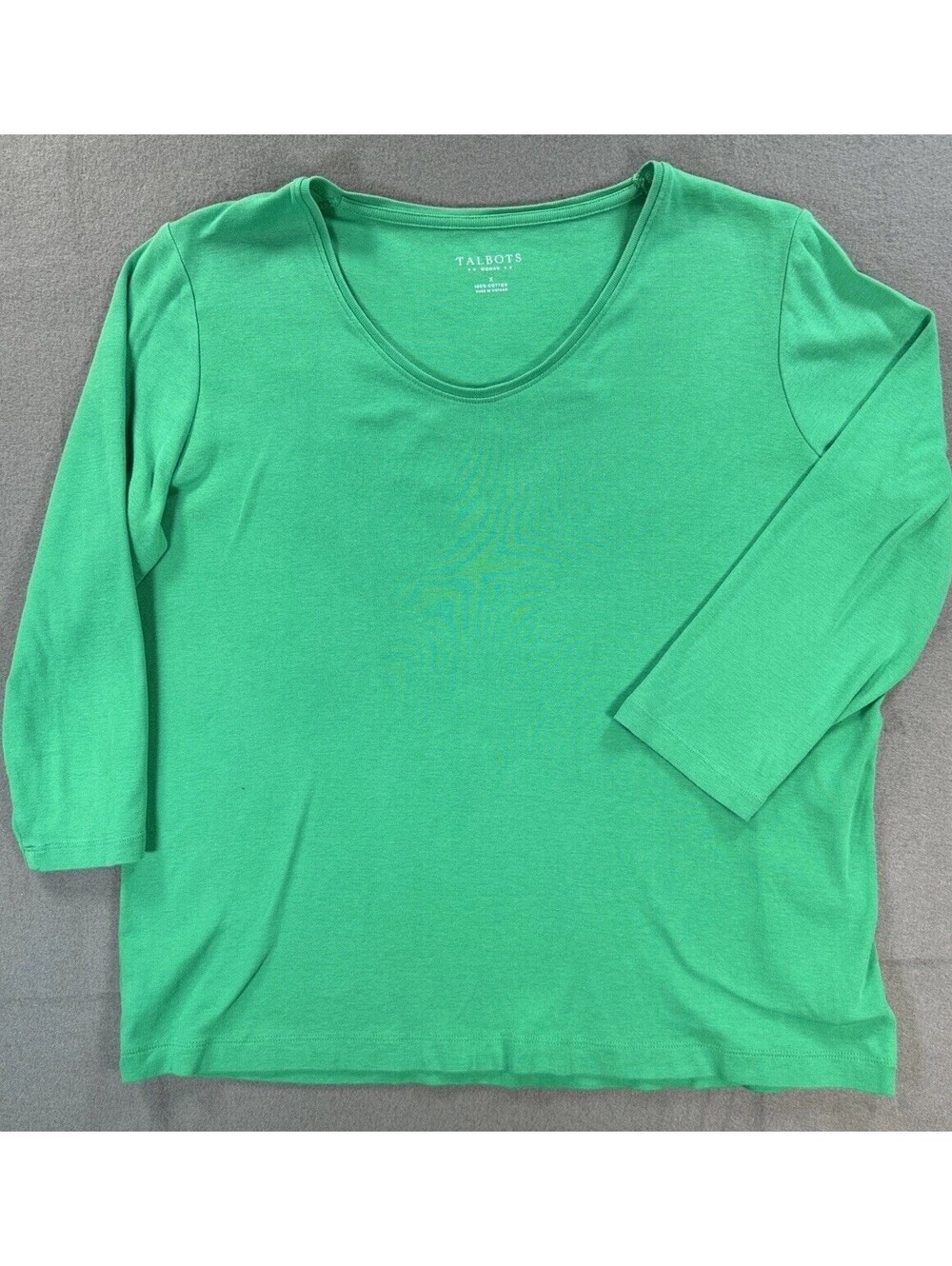 Tablet Size X 100% Cotton Green Knit Top 3/4 Sleeve Knit Top